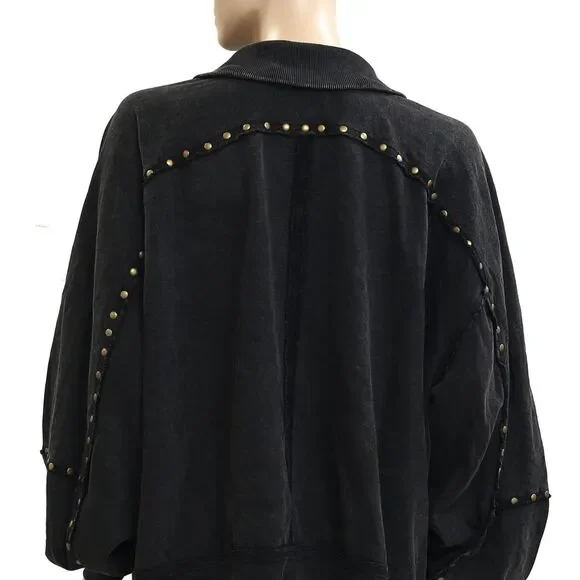 Free People We The Free Studded Pullover Sweatshirt Top Oversized XL New 283722 - Picture 4 of 5